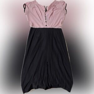 Stop Staring Vintage Style Pink Dress with Black Accents